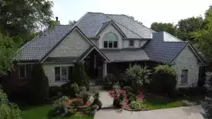 Ilil21020 Lemont Il 60439 Interlock Metal Roofing Tudor Brown Aluminum Tile Roof 01