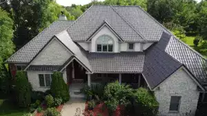 Ilil21020 Lemont Il 60439 Interlock Metal Roofing Tudor Brown Aluminum Tile Roof 02